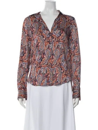 Pre-owned Veronica Beard Paisley Print V-neck Blouse W/ Tags In Neutral