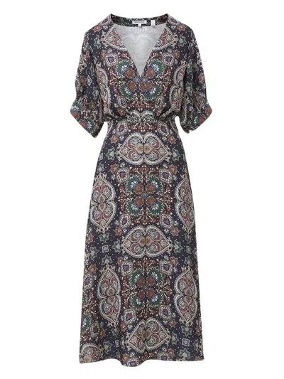 Veronica Beard Paisley-print Wrap-style Midi Dress In Blue