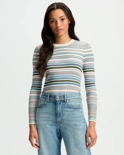 Veronica Beard Palmas Striped Sweater In Multi