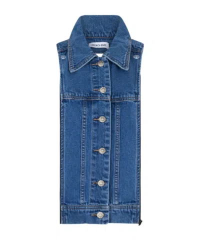 Veronica Beard Panelled Sleeveless Denim Top In Blue