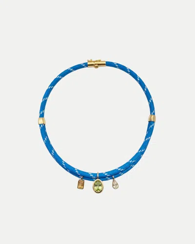 Veronica Beard Paracord Charm Necklace In Blue