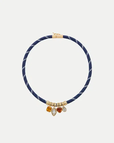 Veronica Beard Paracord Charm Necklace In Blue