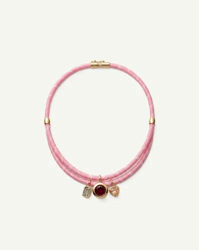 Veronica Beard Paracord Charm Necklace In Pink