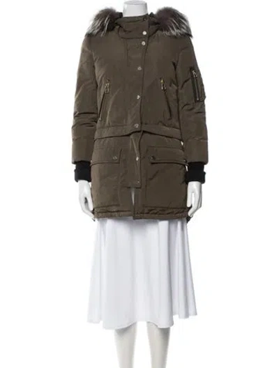 Pre-owned Veronica Beard Parka In Green