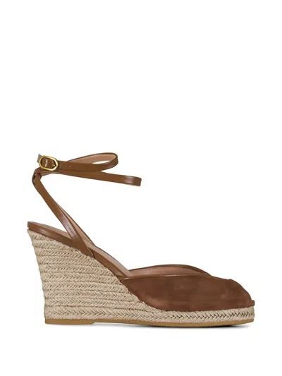 Veronica Beard Pasina Suede Wedge Espadrilles In Brown