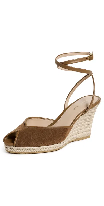 Veronica Beard 90mm Pasina Suede Ankle-wrap Espadrille Sandals In Brown