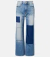 Veronica Beard Dylan Patchwork Straight Leg Jeans In Blue