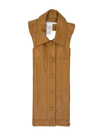 Pre-owned Veronica Beard Patent Leather Dickey In Brown