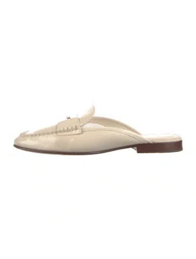 Pre-owned Veronica Beard Patent Leather Mules In Neutral