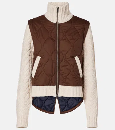 Veronica Beard Patra Quilted Wool-trimmed Jacket In Brown