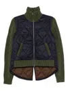 Veronica Beard Patra Cable-knit Wool-blend And Quilted Shell Jacket In Blue