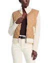 Veronica Beard Patra Mixed Media Jacket In Russet/ivory