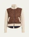 Veronica Beard Patra Mixed-media Jacket In Brown