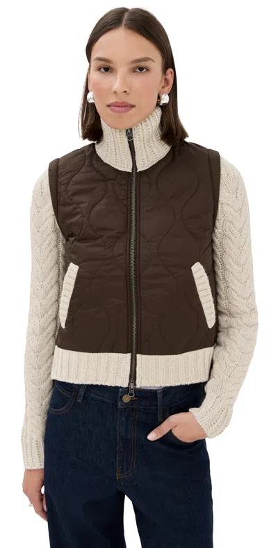 Veronica Beard Patra Mixed Media Jacket Mocha/heathered Sand In Brown