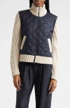 Veronica Beard Patra Shell And Wool-blend Jacket In Navy/ivory
