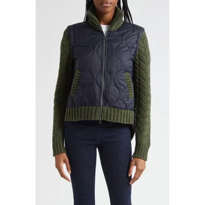VERONICA BEARD VERONICA BEARD PATRA QUILTED MIXED MEDIA WOOL BLEND JACKET