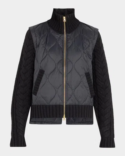 Veronica Beard Patra Quilted Wool-blend Jacket In Black