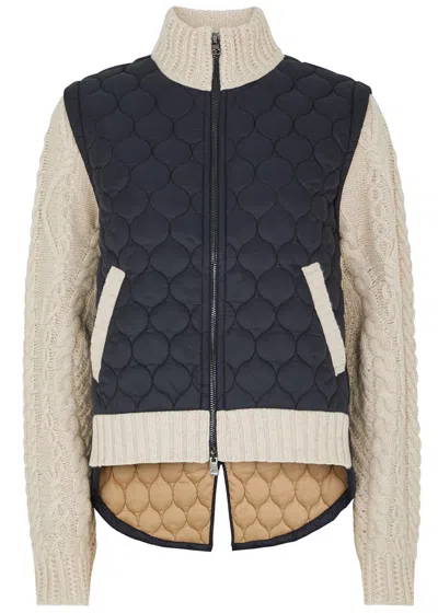 Veronica Beard Patra Shell And Wool-blend Jacket In Navy