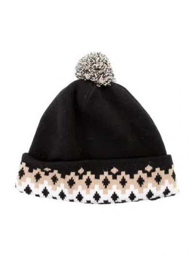 Pre-owned Veronica Beard Patterned Beanie In Black