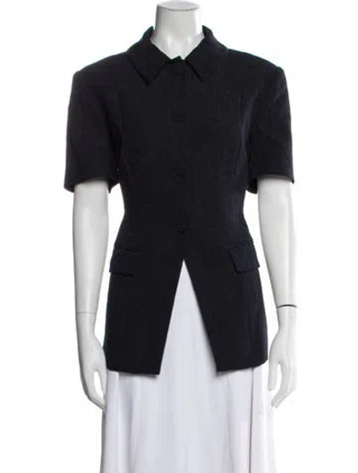 Pre-owned Veronica Beard Patterned Blazer In Black