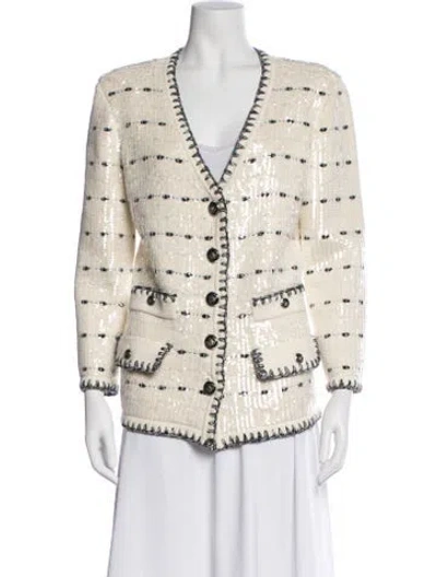 Pre-owned Veronica Beard Patterned Blazer In Neutral