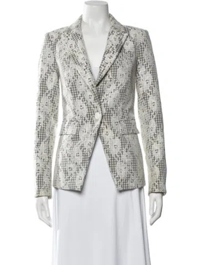 Pre-owned Veronica Beard Patterned Blazer In White