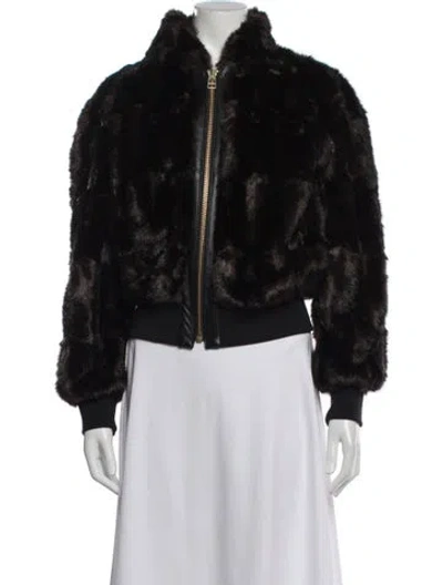 Pre-owned Veronica Beard Patterned Bomber Jacket In Black