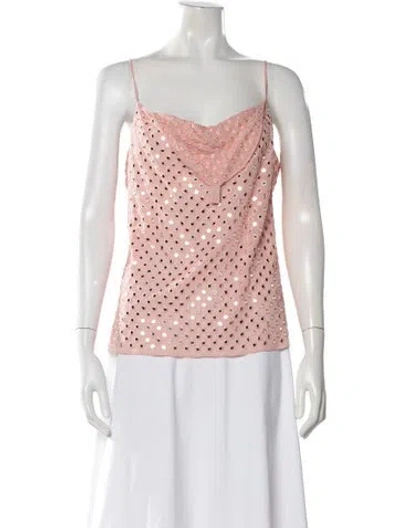Pre-owned Veronica Beard Patterned Cowl Neck Top In Pink