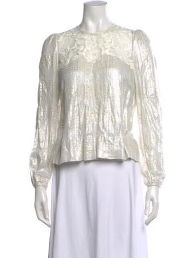 Pre-owned Veronica Beard Patterned Crew Neck Blouse