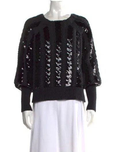Pre-owned Veronica Beard Patterned Crew Neck Sweater In Black