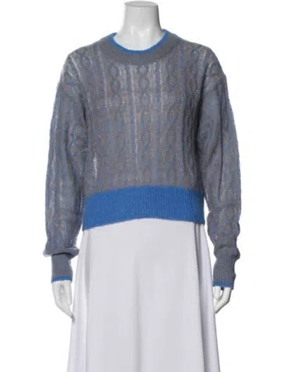 Pre-owned Veronica Beard Patterned Crew Neck Sweater In Blue