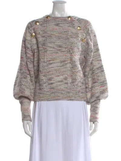 Pre-owned Veronica Beard Patterned Crew Neck Sweater In Gray