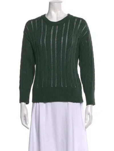 Pre-owned Veronica Beard Patterned Crew Neck Sweater In Green