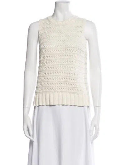 Pre-owned Veronica Beard Patterned Crew Neck Sweater In Neutral