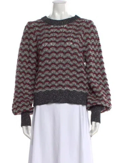 Pre-owned Veronica Beard Patterned Crew Neck Sweater W/ Tags In Red