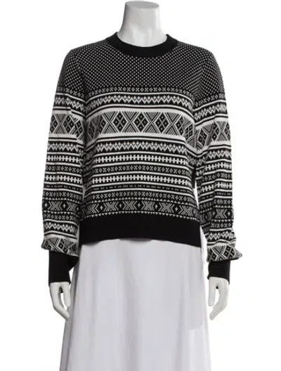 Pre-owned Veronica Beard Patterned Crew Neck Sweatshirt In Black