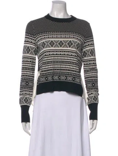 Pre-owned Veronica Beard Patterned Crew Neck Sweatshirt In Black