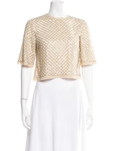 Pre-owned Veronica Beard Patterned Crew Neck Top In Neutral