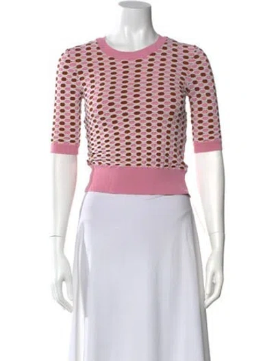 Pre-owned Veronica Beard Patterned Crew Neck Top In Pink