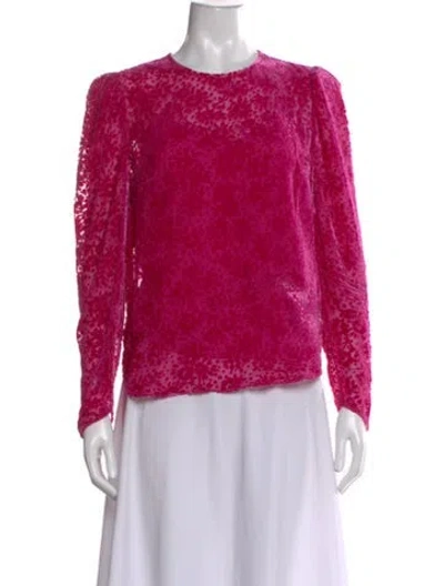 Pre-owned Veronica Beard Patterned Crew Neck Top In Pink