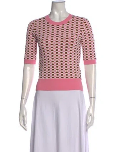 Pre-owned Veronica Beard Patterned Crew Neck Top In Pink