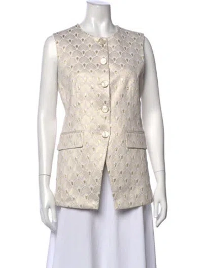 Pre-owned Veronica Beard Patterned Crew Neck Top W/ Tags In Neutral