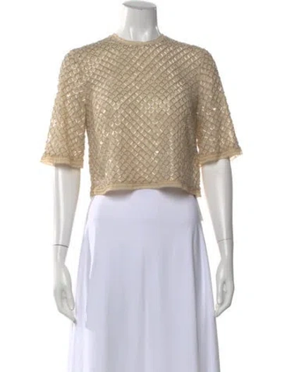 Pre-owned Veronica Beard Patterned Crew Neck Top W/ Tags In White