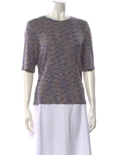 Pre-owned Veronica Beard Patterned Crew Neck T-shirt W/ Tags In Blue