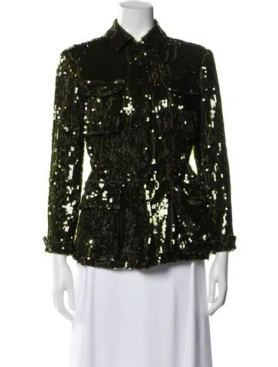 Pre-owned Veronica Beard Patterned Evening Jacket In Green