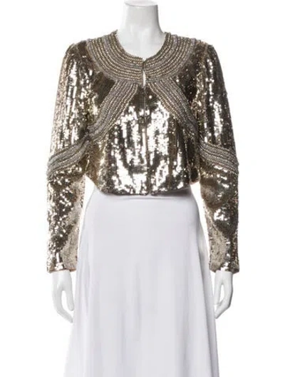 Pre-owned Veronica Beard Patterned Evening Jacket W/ Tags In White