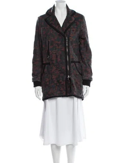 Pre-owned Veronica Beard Patterned Faux Fur Coat In Multi