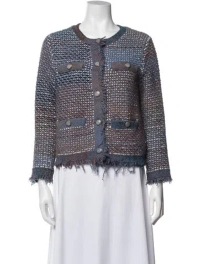 Pre-owned Veronica Beard Patterned Jacket In Blue/white