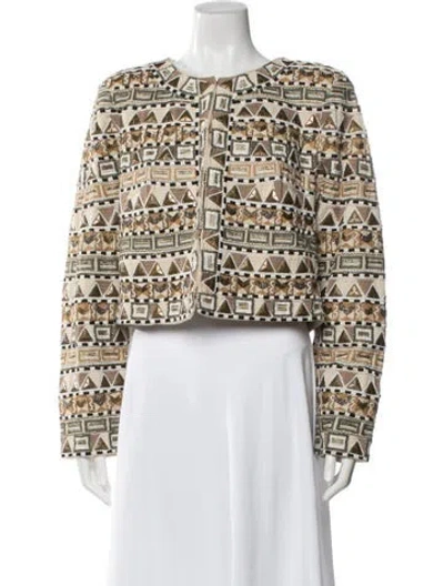 Pre-owned Veronica Beard Patterned Jacket In Neutral