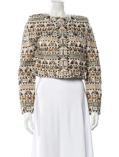 Pre-owned Veronica Beard Patterned Jacket In Neutral